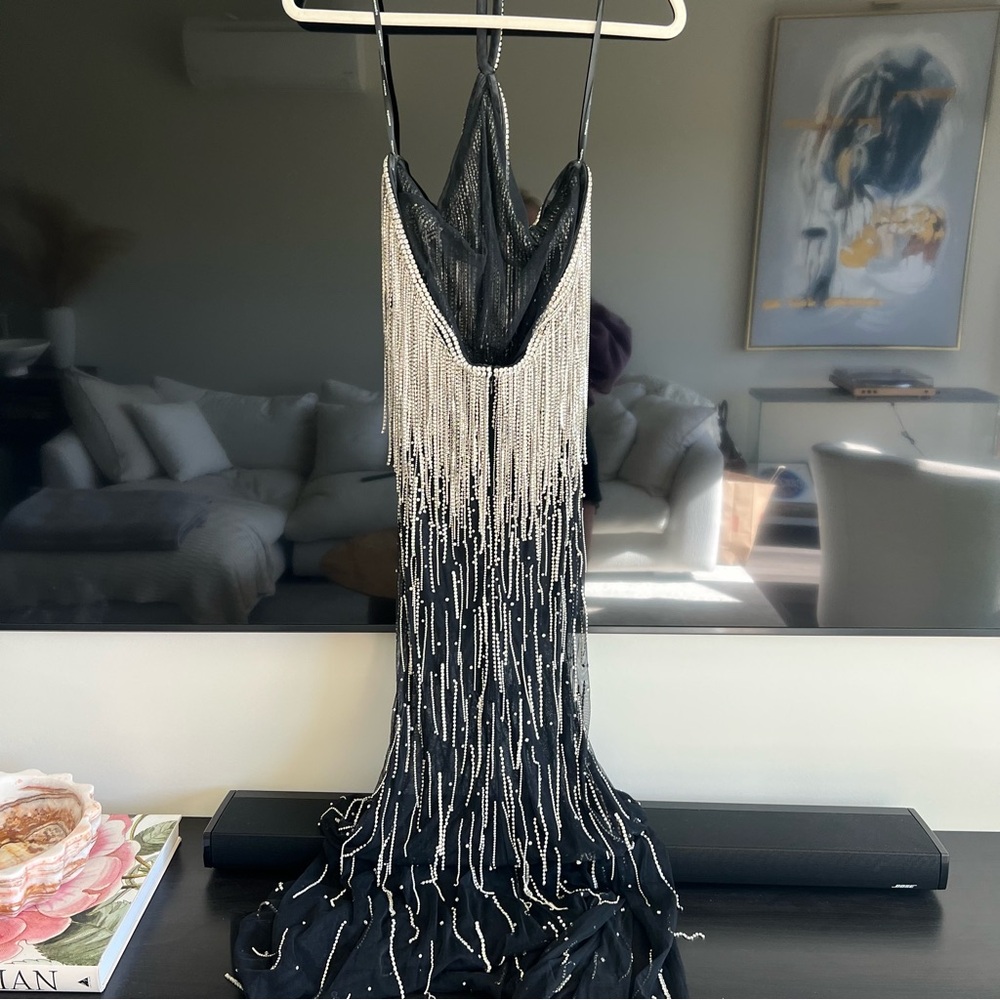 RETROFETE BELLE EMBELLISHED FRINGE DRESS NWT - Picture 14 of 16